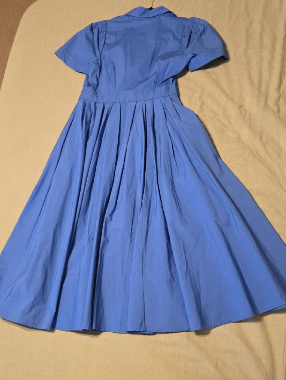 Blue Button-Front Collared Dress - Picture 2 of 3